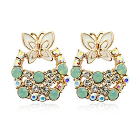 Country Style Bow Diamond Studded Ear Studs