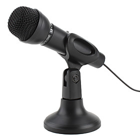 Premium 3.5mm Microphone with Stand for Pc and Laptops (Black)