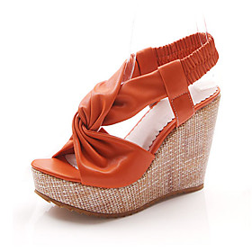 Leatherette Wedge Heel Sandals / Slingbacks Party   Evening Shoes (More Colors Available)