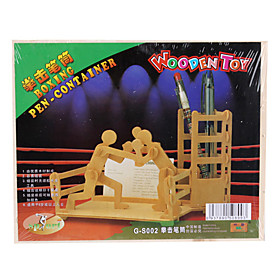 Wooden 3D Boxing Pen Holder Puzzle Toy