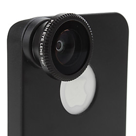 180 Degree Wide Angle Fish Eye Lens and Back Case for iPhone 4 and 4S (Black)