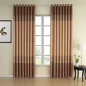 Yellow-Coffee Jacquard Window Curtains (Pair) Yellow-Coffee Jacquard Window Curtains (Pair)