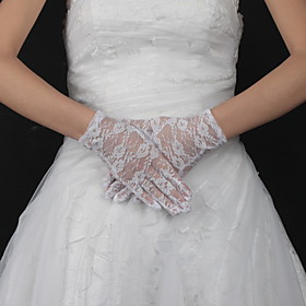 Lace Wrist Length Bridal Gloves (More Colors Available)