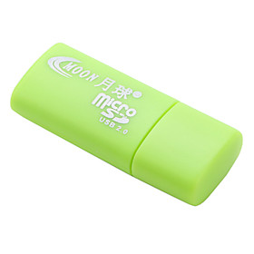 Mini MicroSD USB 2.0 Memory Card Reader (Green)