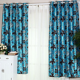 Luxury Blue Jacquard Window Curtains (Pair) Luxury Blue Jacquard Window Curtains (Pair)