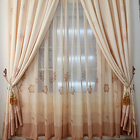 Flowers Country Print Sheer Curtains (Pair) Flowers Country Print Sheer Curtains (Pair)