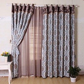 Jacquard Polyester Window Curtains (Drapes Pair) Jacquard Polyester Window Curtains (Drapes Pair)