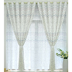 Geometry Corrugated Contemporary Window Curtain Set (Pair) Geometry Corrugated Contemporary Window Curtain Set (Pair)