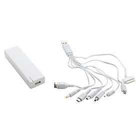 8-In-1 Portable AA USB Battery Charger (White)