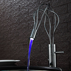 Color Changing LED Bathroom Sink Faucet - Chrome Finish