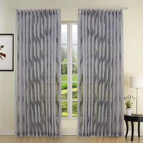 Curve Print Sheer Curtains (Pair) Curve Print Sheer Curtains (Pair)