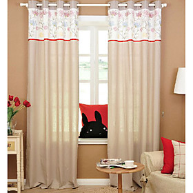 Solid Country Window Curtains (Pair Including Flower Valance) Solid Country Window Curtains (Pair Including Flower Valance)
