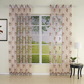 Country Flower Sheer Curtains (Pair) Country Flower Sheer Curtains (Pair)