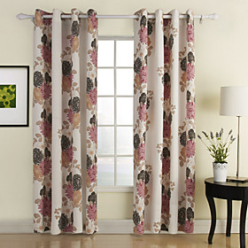Country Print Flowers Window Curtains(Pair) Country Print Flowers Window Curtains(Pair)