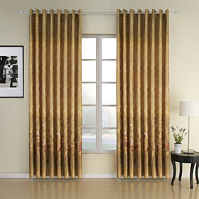Yellow Country Jacquard Window Curtains (Pair) Yellow Country Jacquard Window Curtains (Pair)