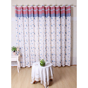 Stars Blue Window Curtains (Drapes Pair)