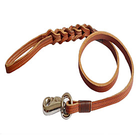 Genuine Leather Long Dog Leash (130cm, Black)