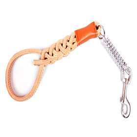 Weaved Style Genuine Leather Short Dog Leash (60cm, Orange)