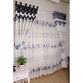 Circle Modern Print Sheer Curtains (Pair) Circle Modern Print Sheer Curtains (Pair)