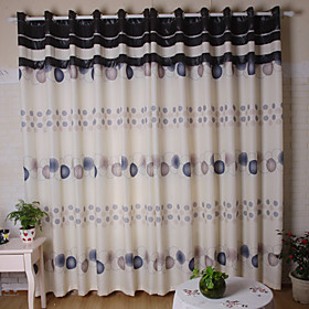 Circle Modern Print Window Curtains (Drapes Pair)