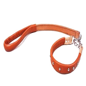 Genuine Leather Short Dog Leash Kit, 50cm (15-20cm Collar Diameter)