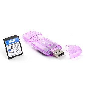 8GB SD Elite Pro Memory Card with USB SD Card Reader