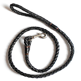 Genuine Leather Dog Leash (120cm, Black)