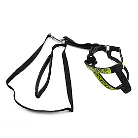 Police Dog Style Harness and Leash for Dogs (Small, 150cm, Black)