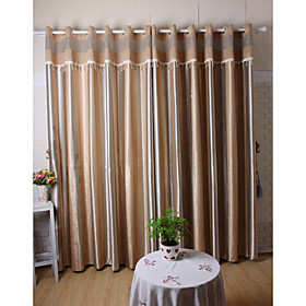 Embossed Polyester Casual Blackout Thermal Curtains (Drapes Pair)