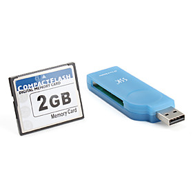 2GB CompactFlash Memory Card with USB Card Reader