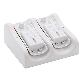 Dual Charging Dock with 2 Rechargeable Batteries for Wii (600mAh, White)