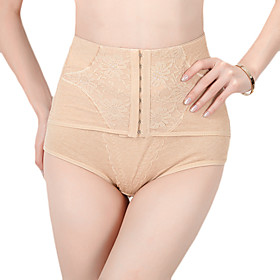 Cotton High Waist Shaper Briefs With Jacquard