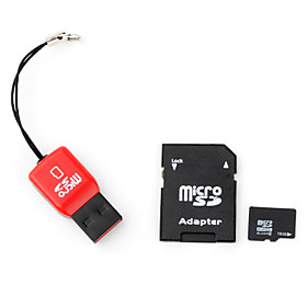 16GB MicroSDHC Memory Card with USB MicroSD Reader and MicroSD Adapter