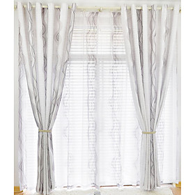 Curve Geometry Contemporary Window Curtain Set (Pair) Curve Geometry Contemporary Window Curtain Set (Pair)