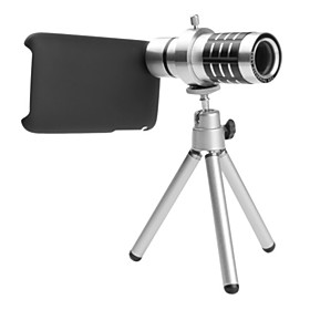 12x Telephoto Thread Lens with Back Case and Tripod for iPhone 3G and 3GS