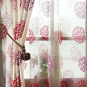 White Print Sheer Curtains(Pair) White Print Sheer Curtains(Pair)