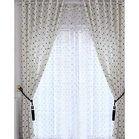 Flower Net Embroidery Window Curtains (Pair) Flower Net Embroidery Window Curtains (Pair)