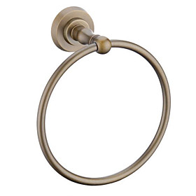 Antique Brass Finished Wall-mounted Towel Ring