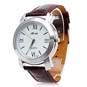 Unisex's Waterproof PU Analog Quartz Wrist Watch 6902 gz0009013 (Brown)