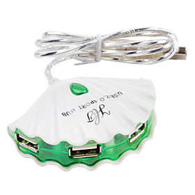 4-Port Shell Shaped Hi-Speed Hub (White)