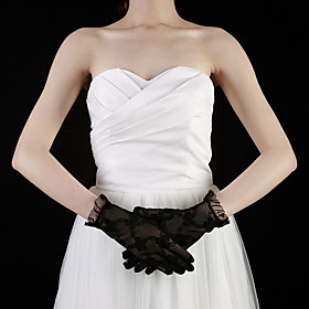 Lace Fingertips Wrist Length Bridal Gloves