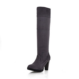 Suede Chunky Heel Closed Toe Knee High Boots Party / Evening Shoes (More Colors)