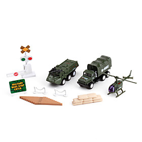Fire Fighting Toys Pack with Helicopter, Truck, Car (Army Green)