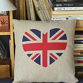 Union Jack Pattern Cotton Decorative Pillow Cover