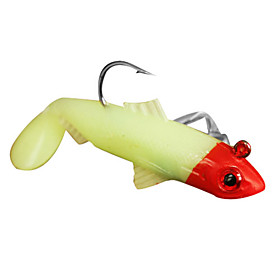 Swordfish Soft Bait Sinking Rubber Fishing Lure 3Pieces(Color Assorted)
