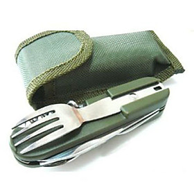 Outdoor Picnic Stainless Steel Multi-Function Tableware Set