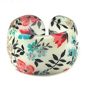 Ladies' Resin Round Bangles Classic Bracelet In White