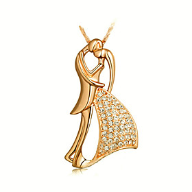 Couple Pattern Fashion Necklace (Gold)