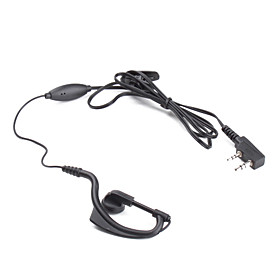Mini Hands-Free Clip-On Microphone Earphones for Walkie Talkie (Black)