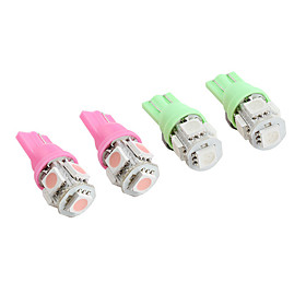 T10 5 5050 SMD LED Car Signal Lights (2-Pack, Pink, Green Availble)
